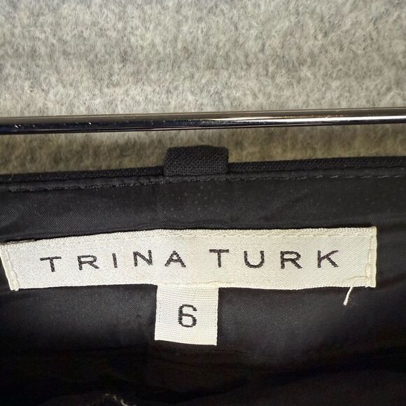 Trina Turk Womens Size 6 Dress Pants Lsacks Black Pockets Straight Leg Stretch - Picture 2 of 8